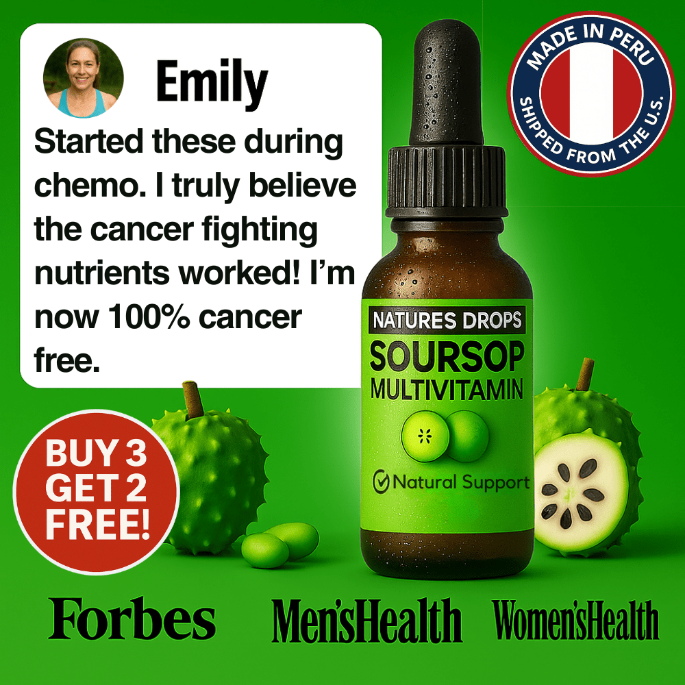 Bottle of Natures Drops Soursop NaturesDrops Soursop Extract herbal cancer support drops bottle