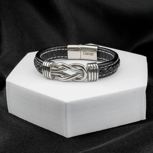 Son’s Eternal Knot Bracelet Gift Set – Personalized with Engraving