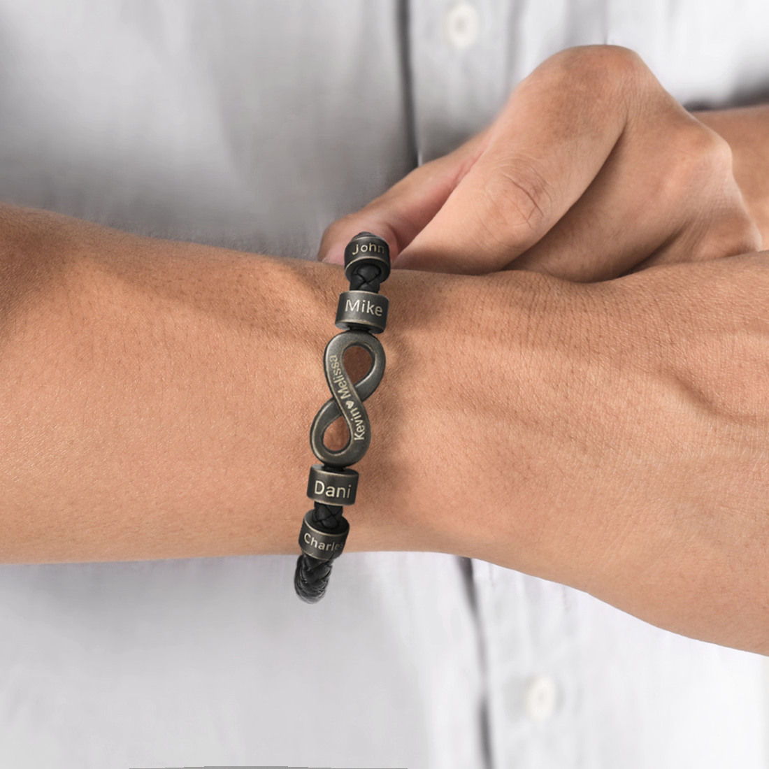 Infinity Name Bracelet - For the Man Who Holds Us Together