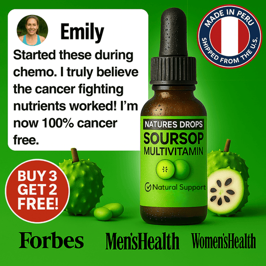 Bottle of Natures Drops Soursop NaturesDrops Soursop Extract herbal cancer support drops bottle