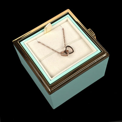 Eternal Rose Box W/ Personalized Necklace