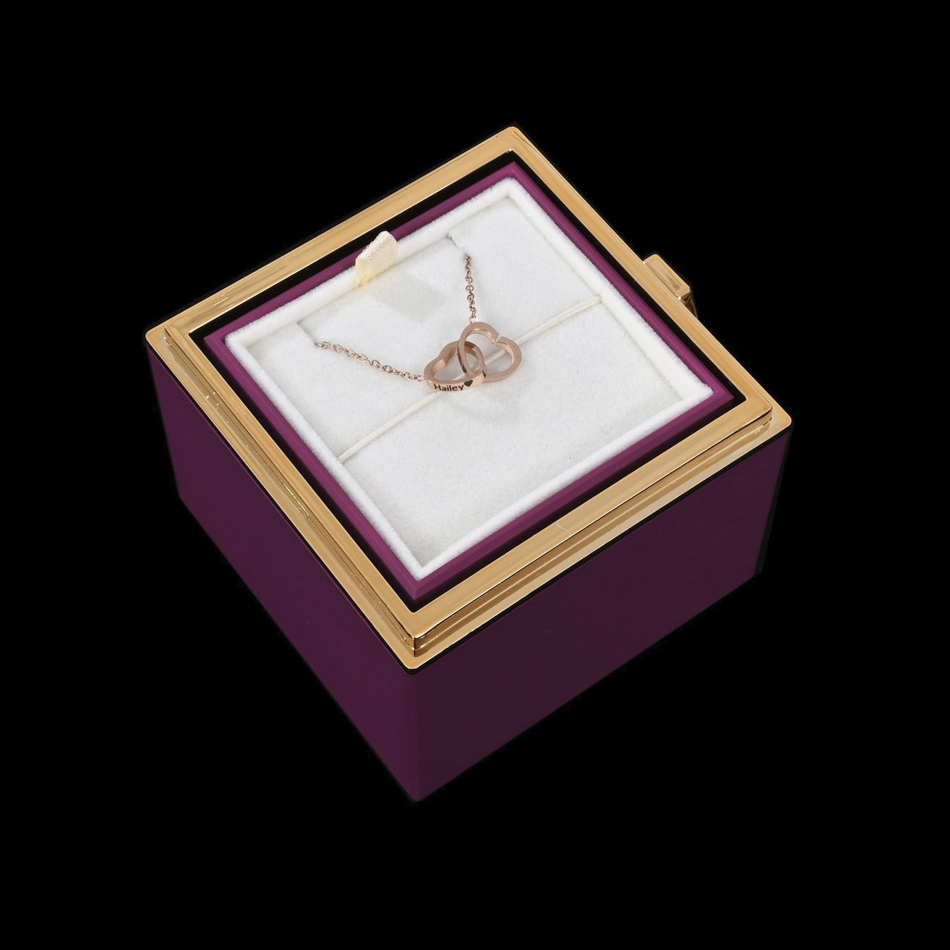 Eternal Rose Box W/ Personalized Necklace