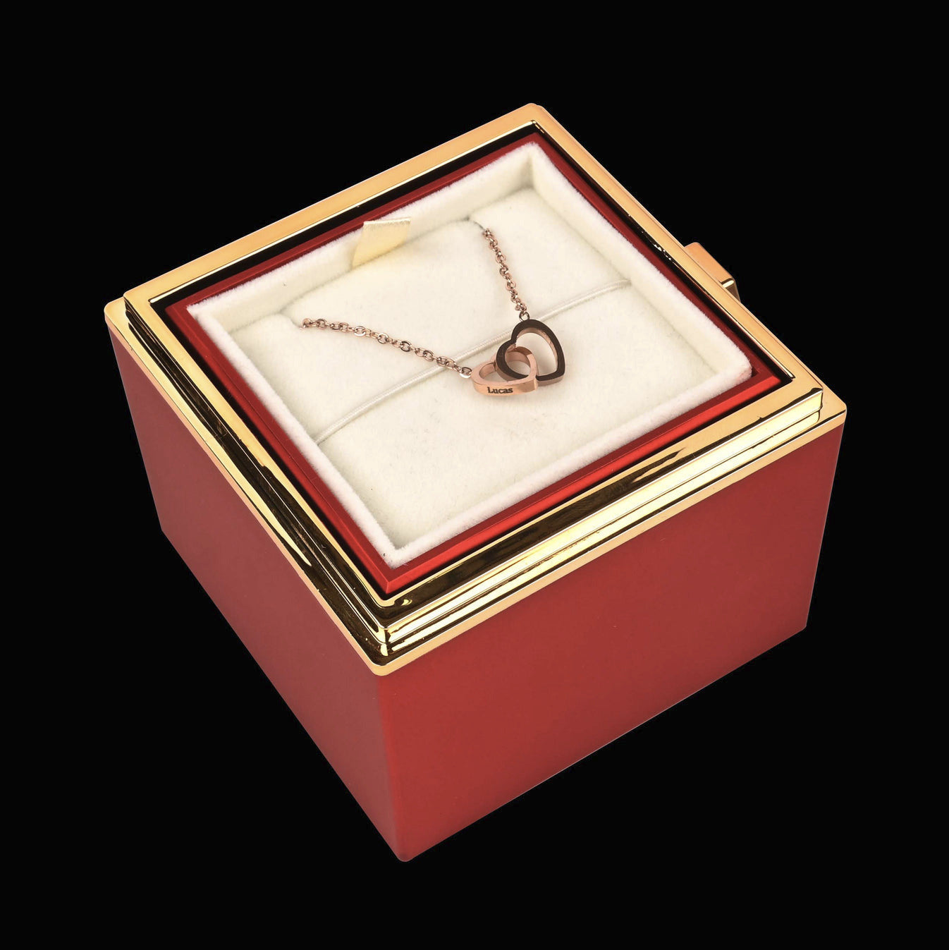 Eternal Rose Box W/ Personalized Necklace