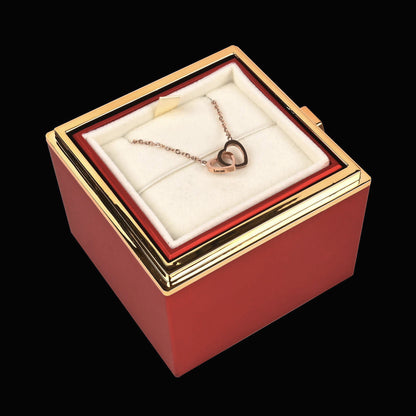 Eternal Rose Box W/ Personalized Necklace